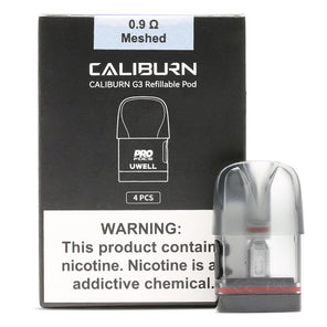 Caliburn G3 refillable Pod 0.9ohms meshed