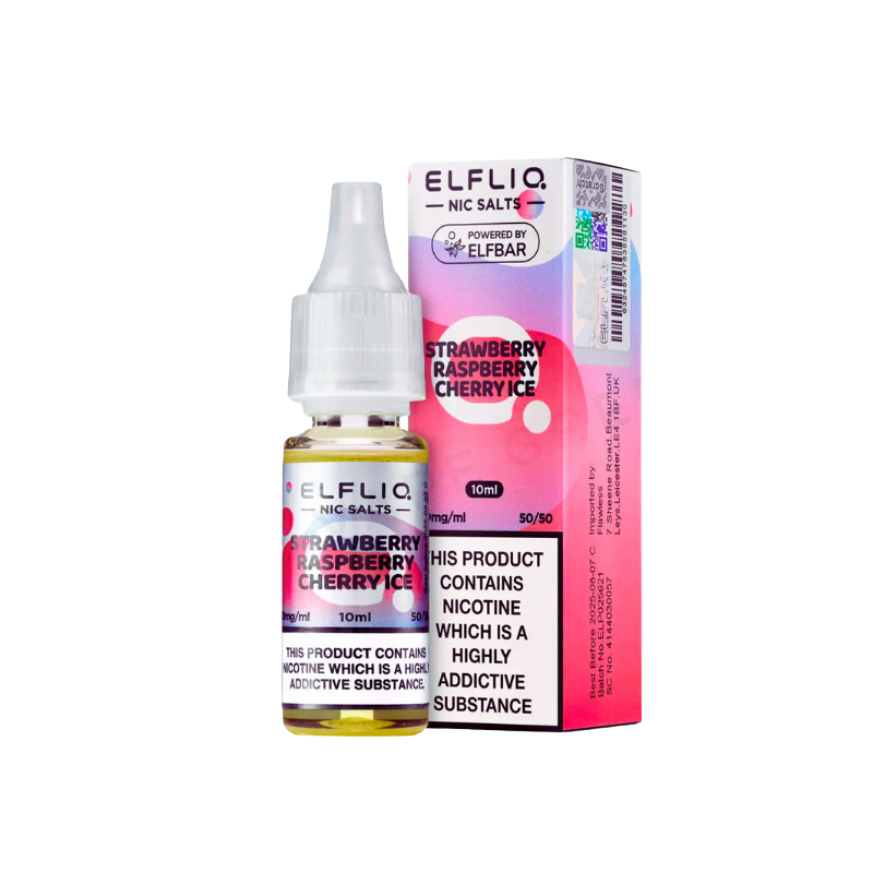 ElfLiq 'Strawberry Raspberry Cherry ICE' Nic Salt 10ML eLiquid
