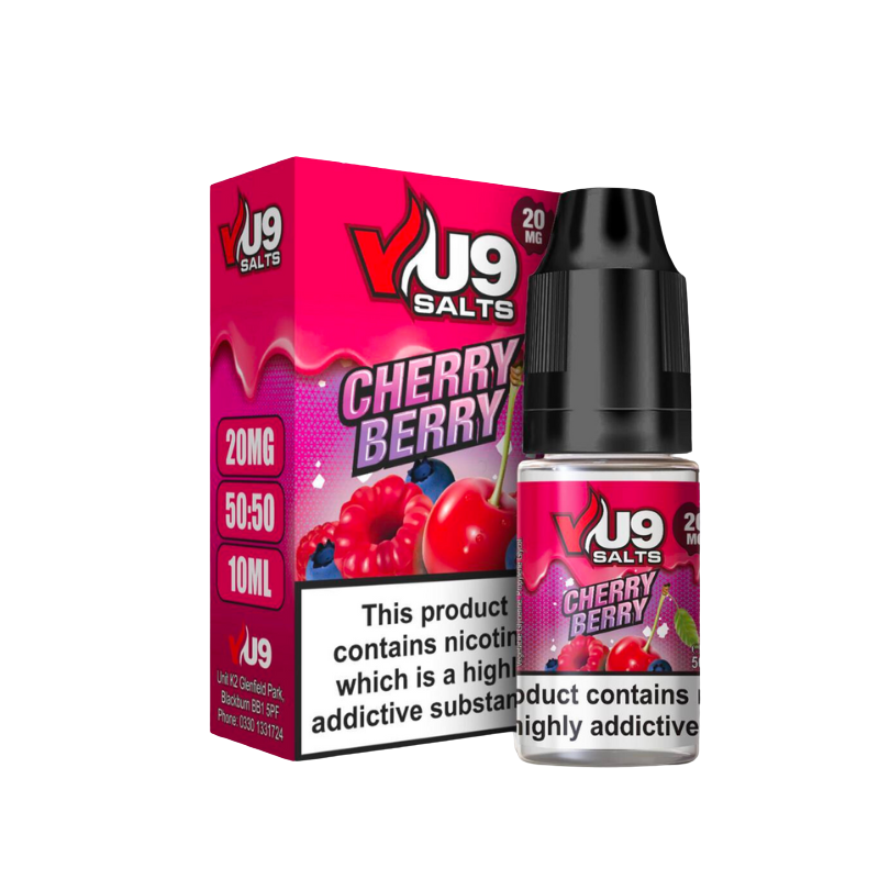 Cherry Berry Nic Salt 10ml Nicotine E Juice by VU9 - 99p Eliquid