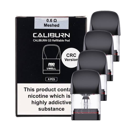 Caliburn G3 refillable Pod 0.6ohms meshed