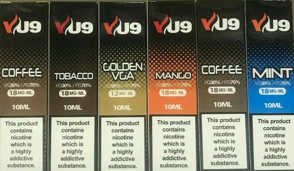Vu9 E-Liquid Juice ,70/30 pg/vg10X10ml Liquid 6/12/18 MG